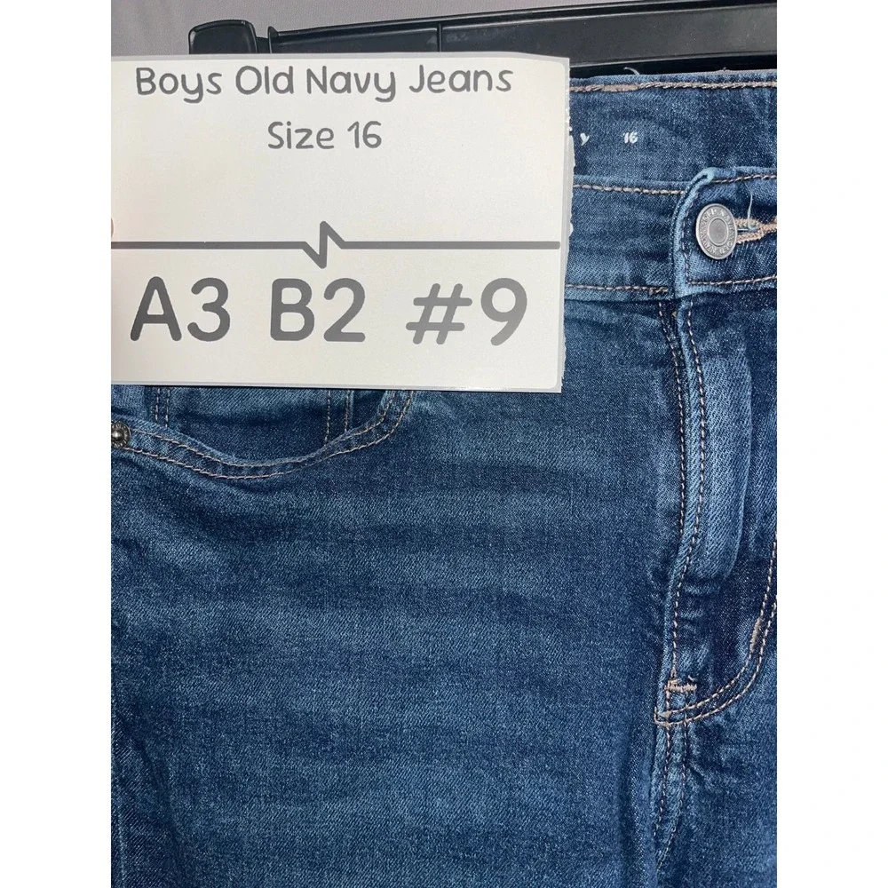 Old Navy Jeans Boys 16 Blue Denim Cotton Stretch Medium Wash Straight Leg Casual